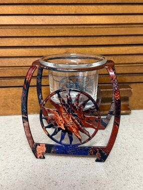 Celestial Sun Handpainted Tea Light Candle Holder
